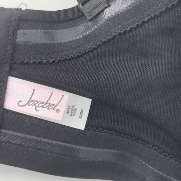 Jezebel Womens Black Strapless Bustier Bra SZ 32DD Nylon/Spandex Adj Strap - Picture 10 of 14
